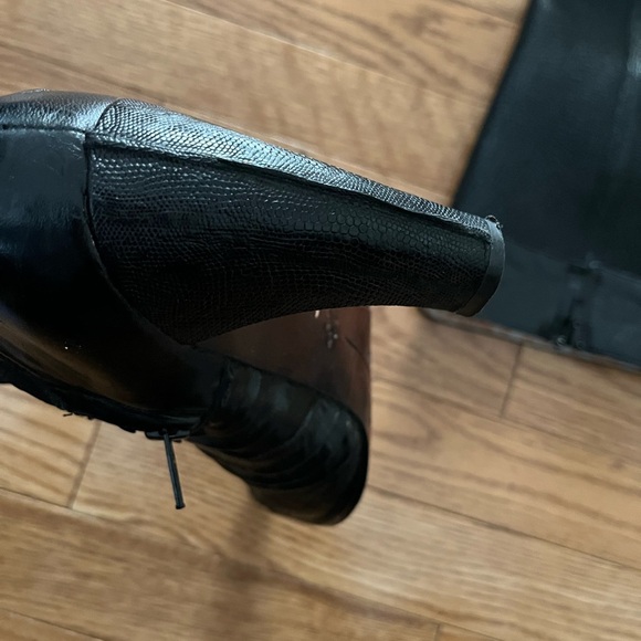 [MX23.5/US 6.5]Franco Cuadro Mixed Leather Heeled Mid Calf Boots Retro Boho - Picture 4 of 10